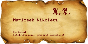 Maricsek Nikolett névjegykártya
